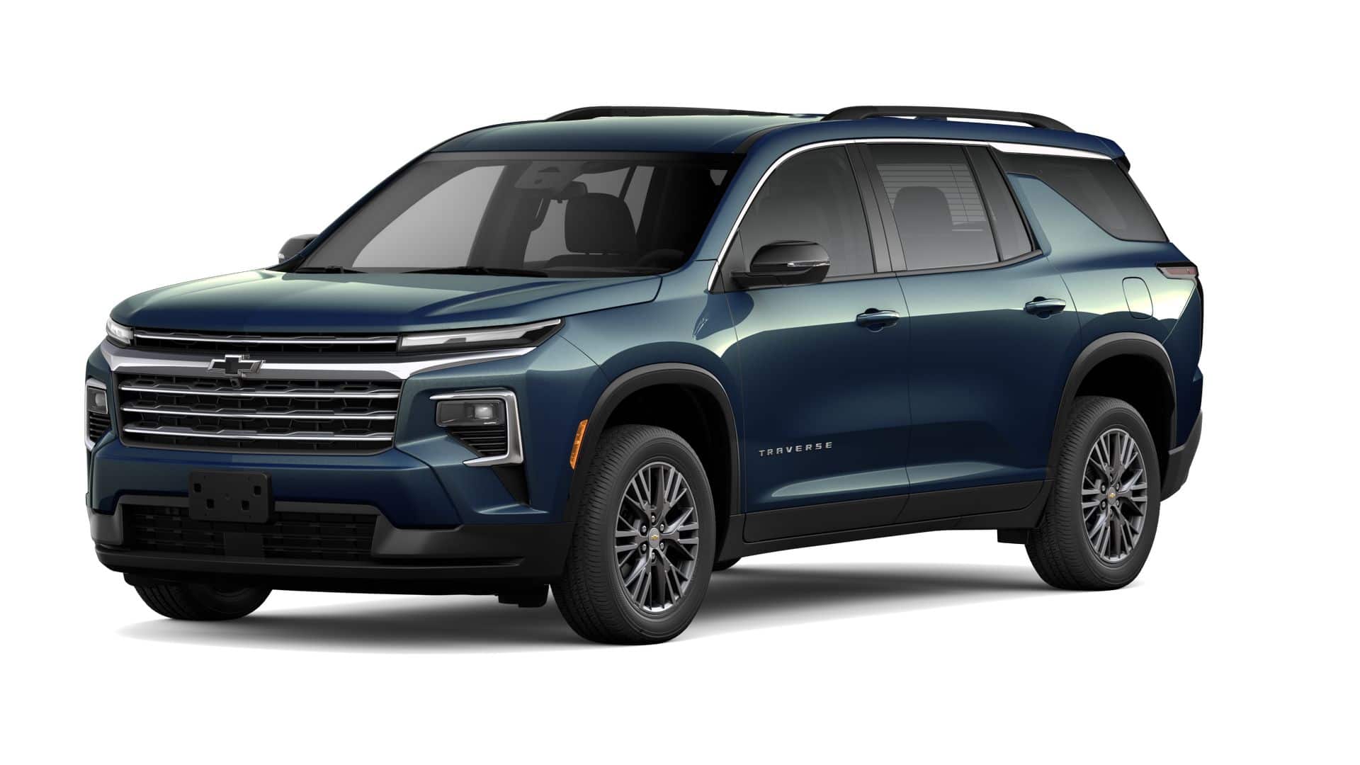 2026 Chevrolet Traverse LT in Lakeshore Blue Metallic — front three-quarter view