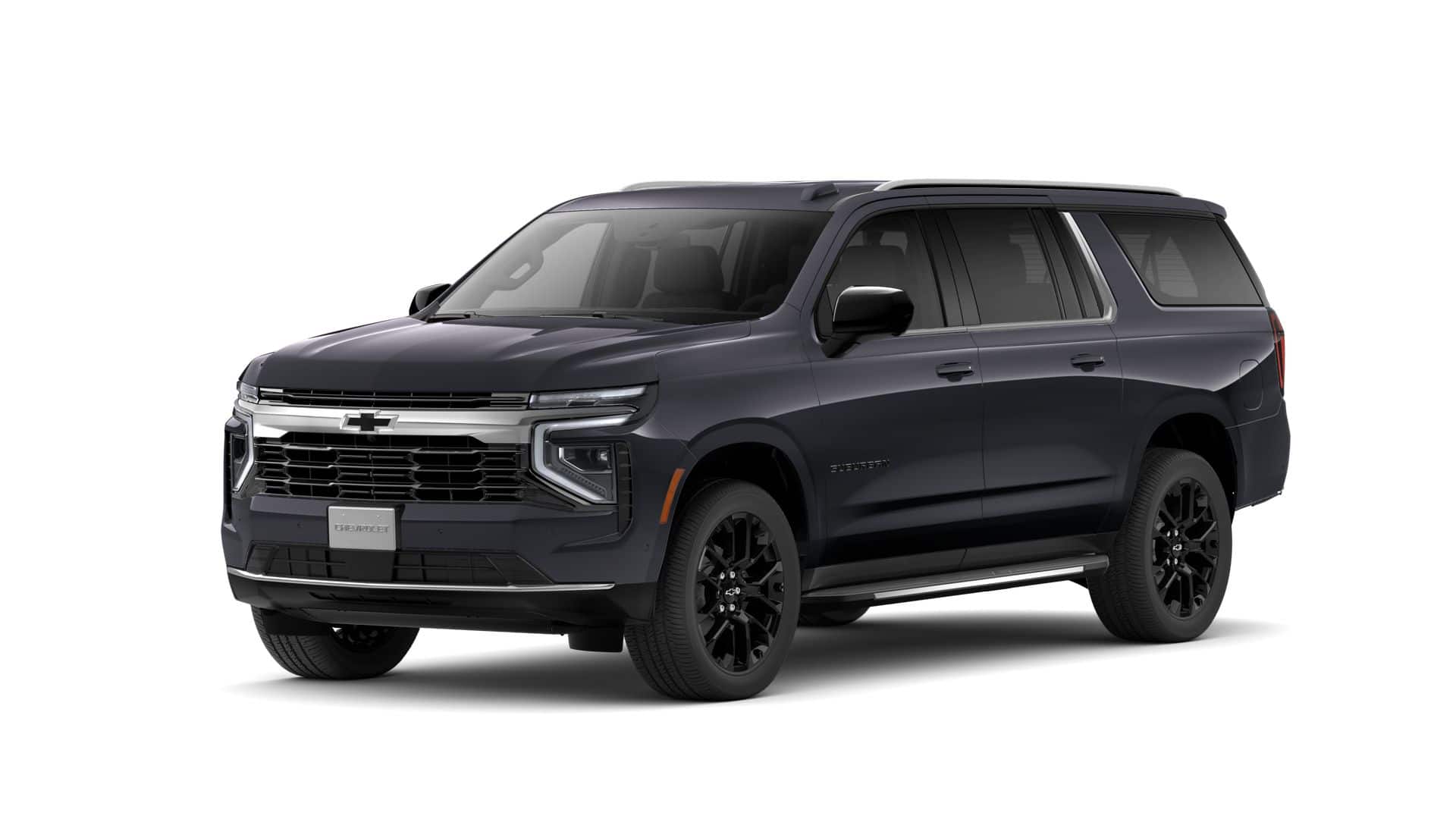 2026 Chevrolet Suburban LS in Dark Ash Metallic — front three-quarter view