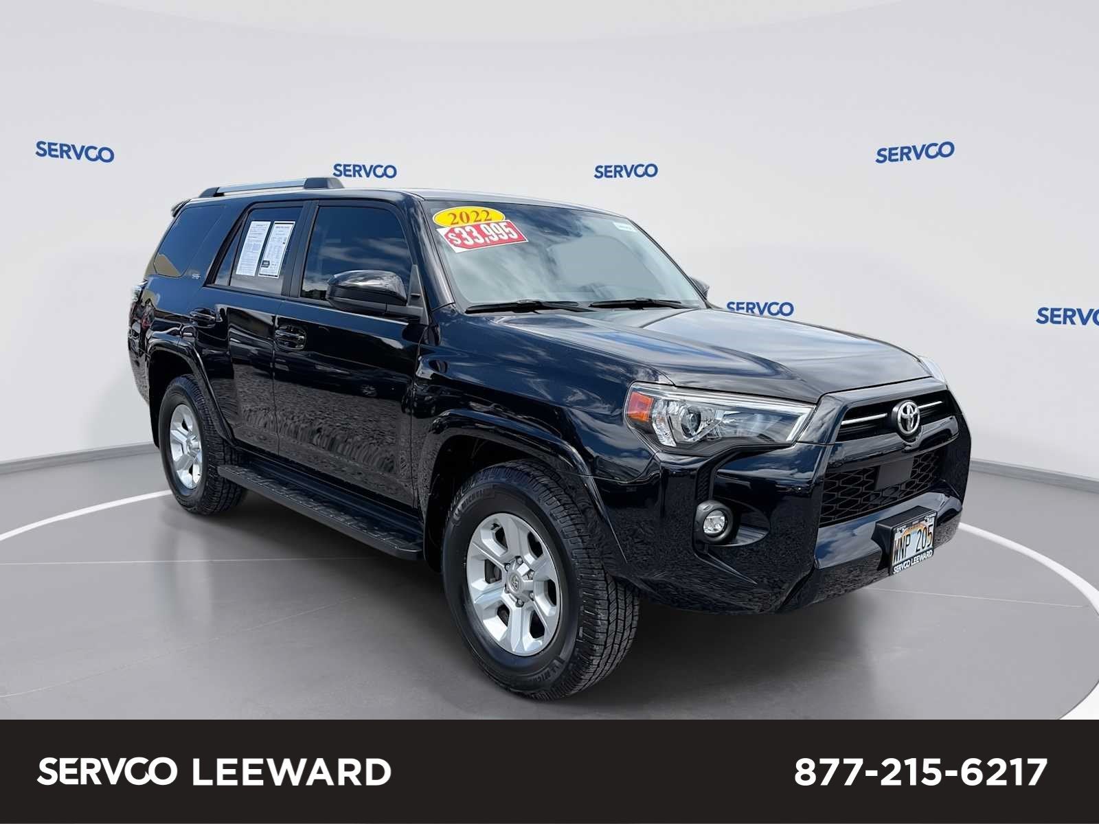 2022 Toyota 4Runner SR5 in 218 Midnight Black M — front three-quarter view