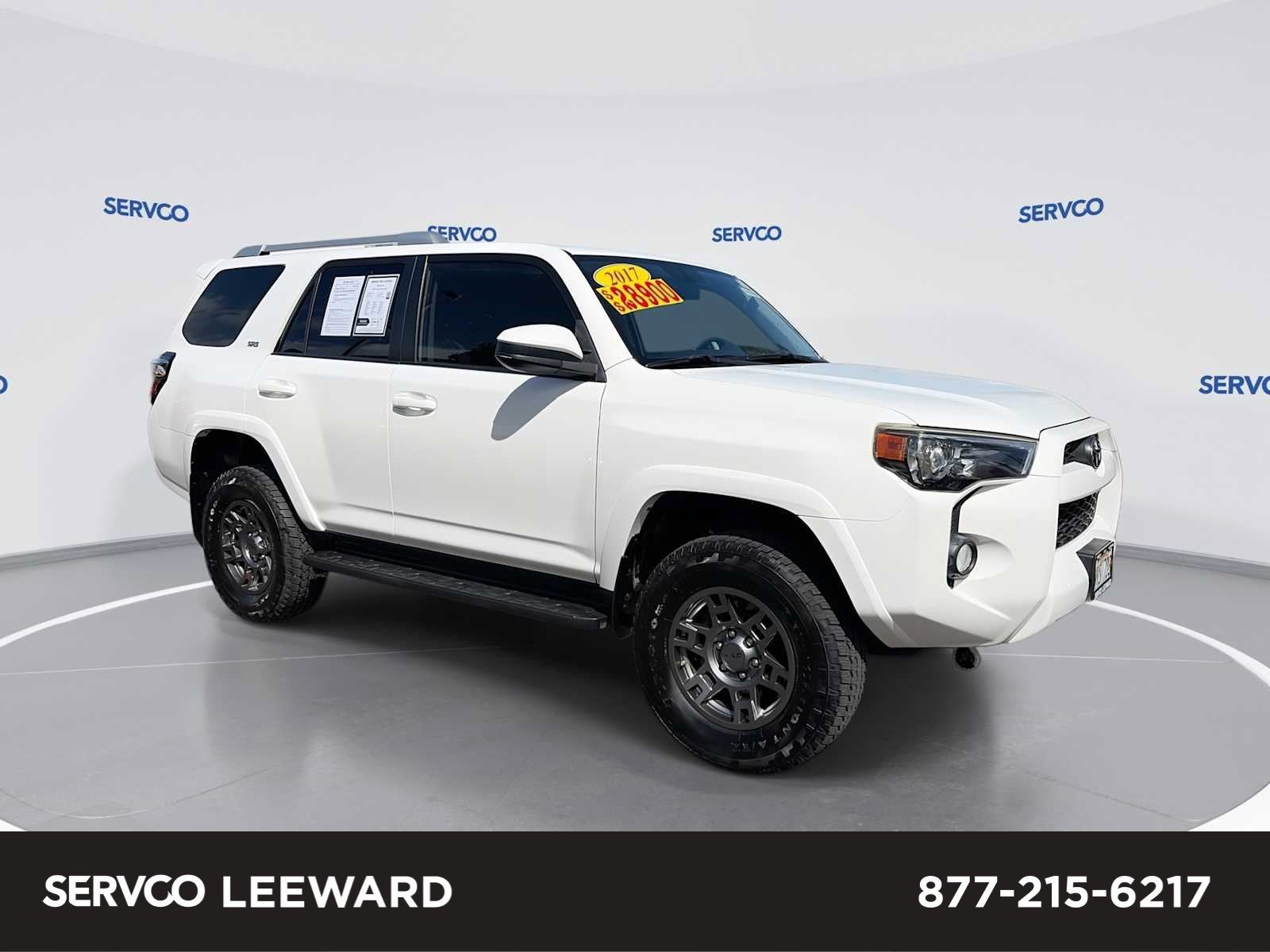 2017 Toyota 4Runner SR5 in 040 Super White — front three-quarter view